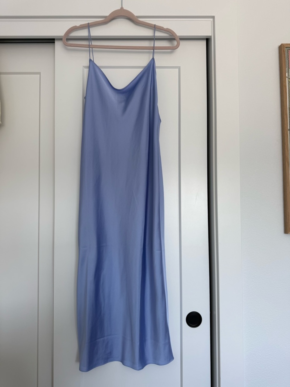 J. Crew Light Blue Slip Dress with Cowl Neck